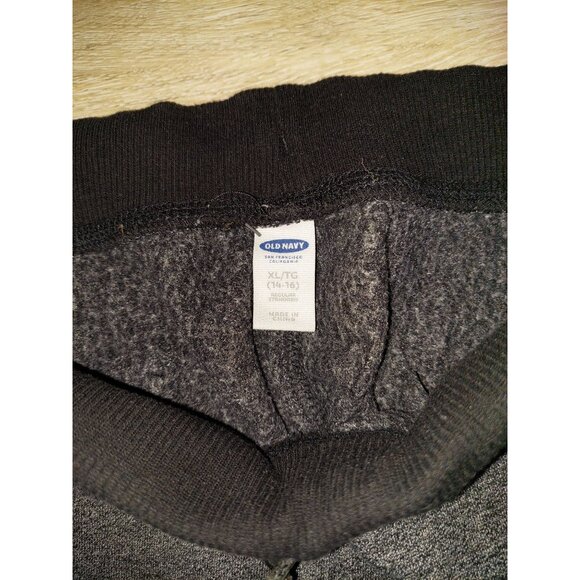 Old Navy Youth Jogger Sweatpants XL Gray & Black - Picture 2 of 3